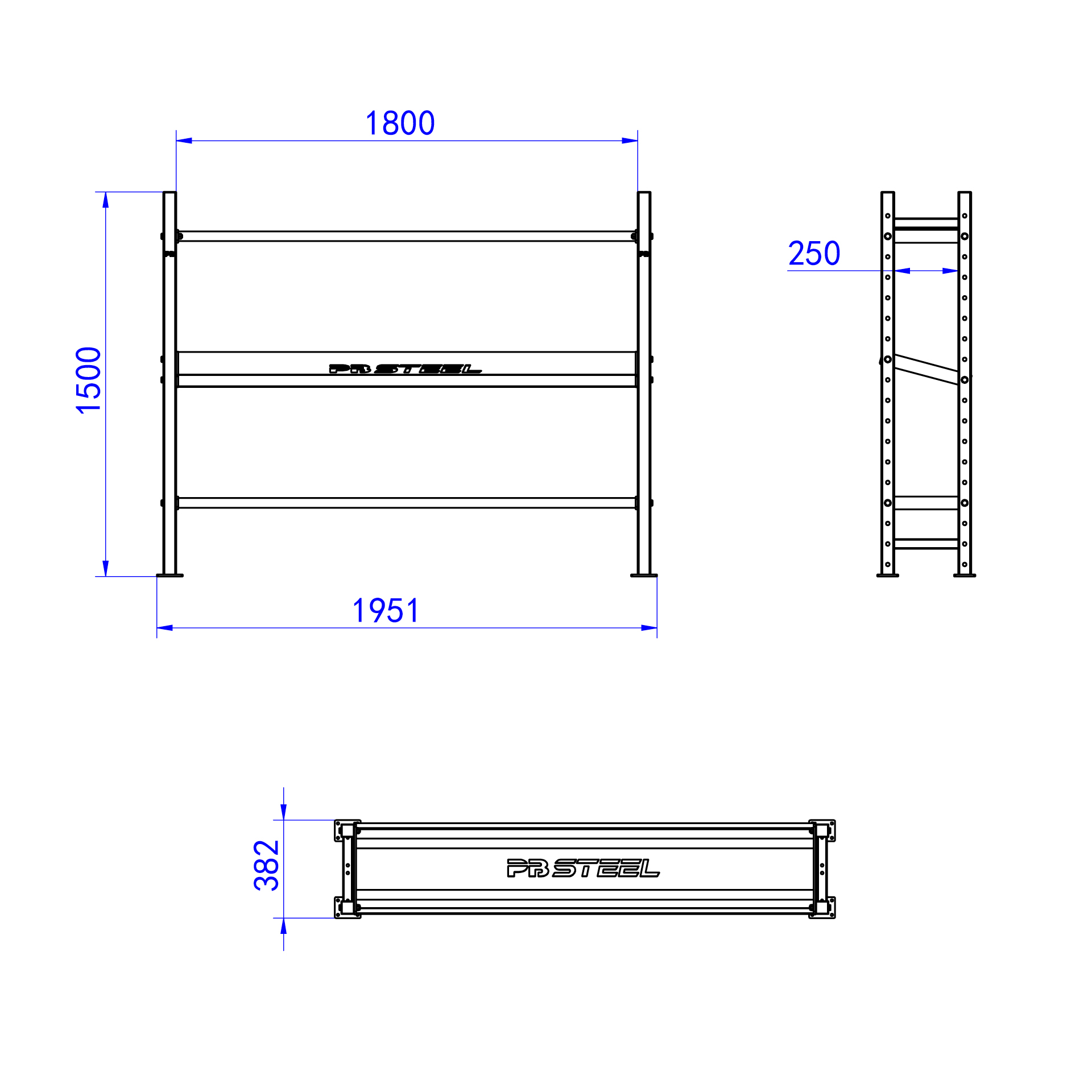Perform Better Multi Storage 1,50m 3 Regale Mix (Set)