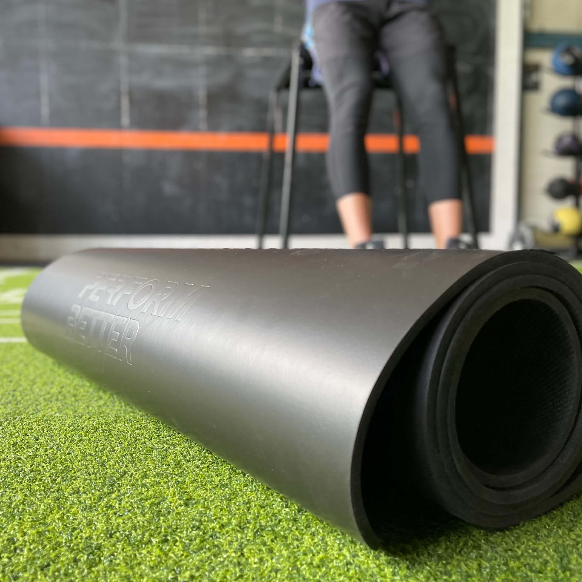 Perform Better Fitnessmatte 1,4m Schwarz mit Ösen