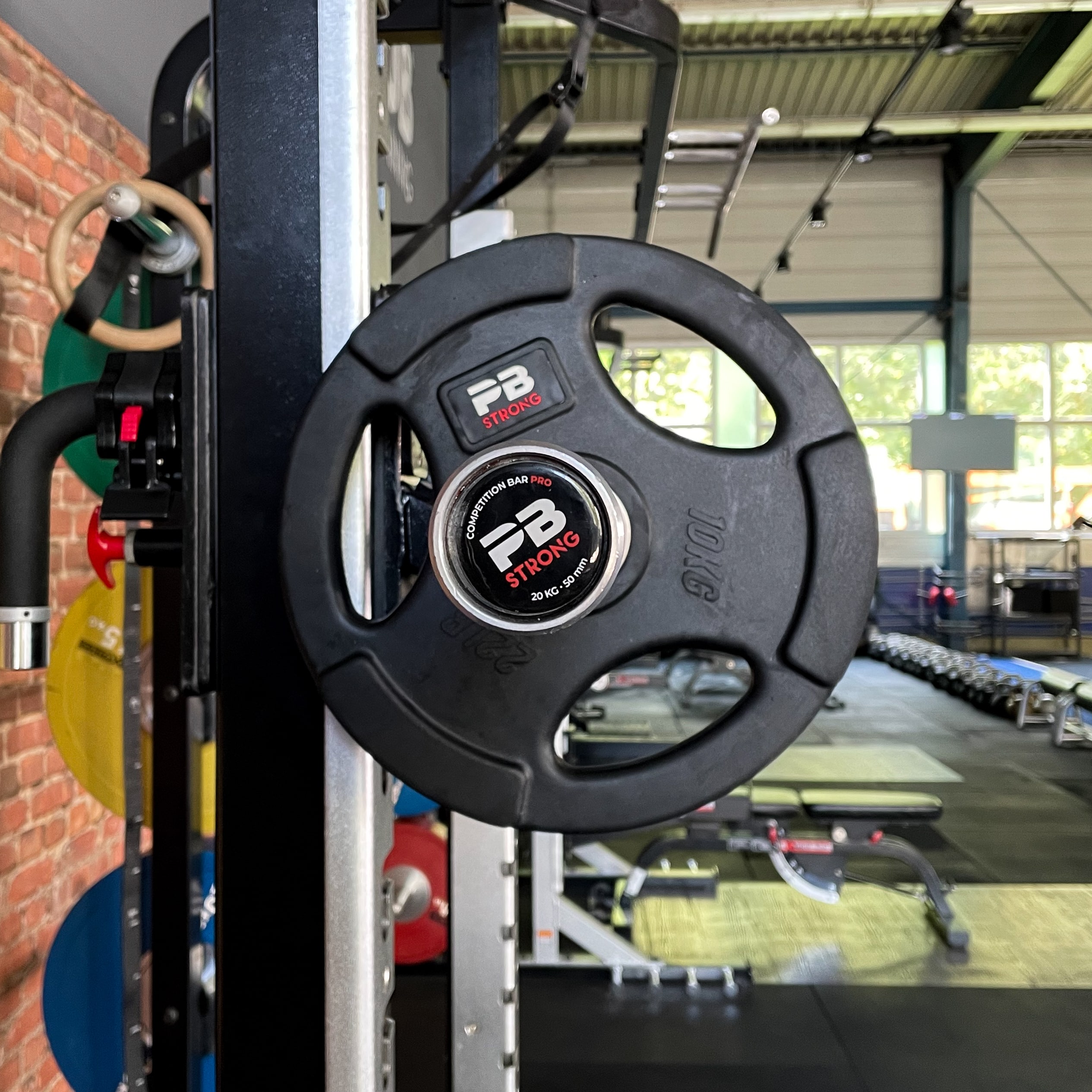 PB Strong 3-Griff Hantelscheibe gummiert Schwarz (Stk) 10 kg